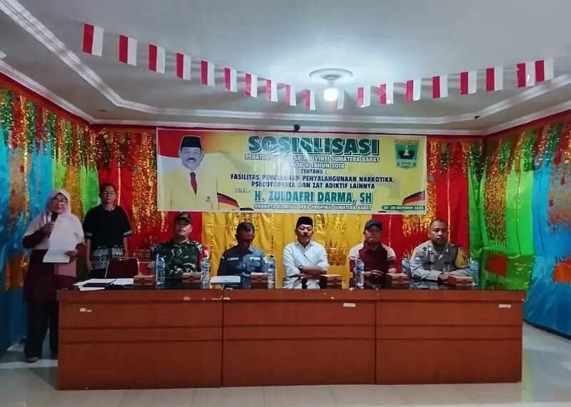 Anggota DPRD Sumbar Zuldafri Darma Ajak Masyarakat Perangi Narkoba Lewat Sosialisasi Perda Nomor 9 Tahun 2018 di Sungai Tarab