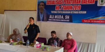 Anggota DPRD Sumbar Ali Muda Sosialisasikan Perda Ketenagakerjaan di Koto Balingka Pasbar